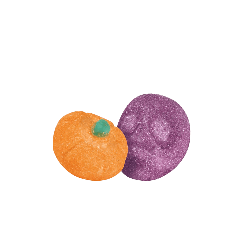 Marshmallow Bulgari Agostino - teschi viola e zucche