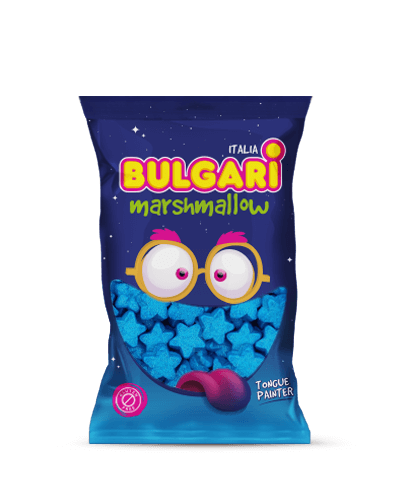 Marshmallow Bulgari Agostino - busta maxi con stelle blu