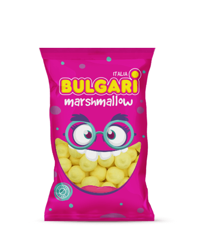 Marshmallow Bulgari Agostino - busta maxi con mezze palle 3D giallo