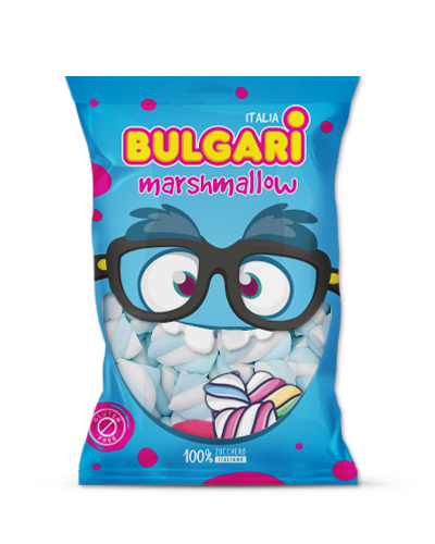 Marshmallow Bulgari Agostino - busta maxi con treccia bianco e azzurro