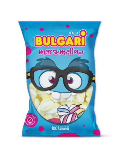 Marshmallow Bulgari Agostino - busta maxi con estruso treccia bianco e giallo