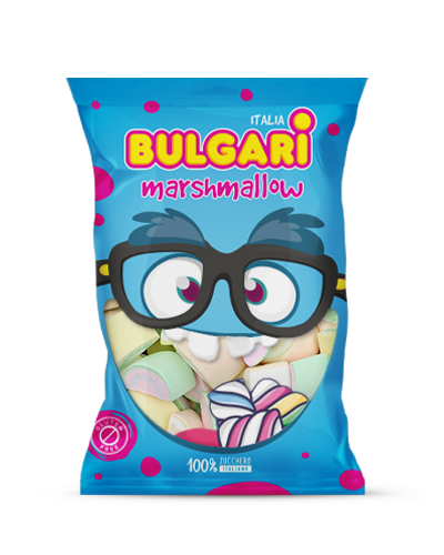 Marshmallow Bulgari Agostino - busta maxi con fetta estrusa mix di colori